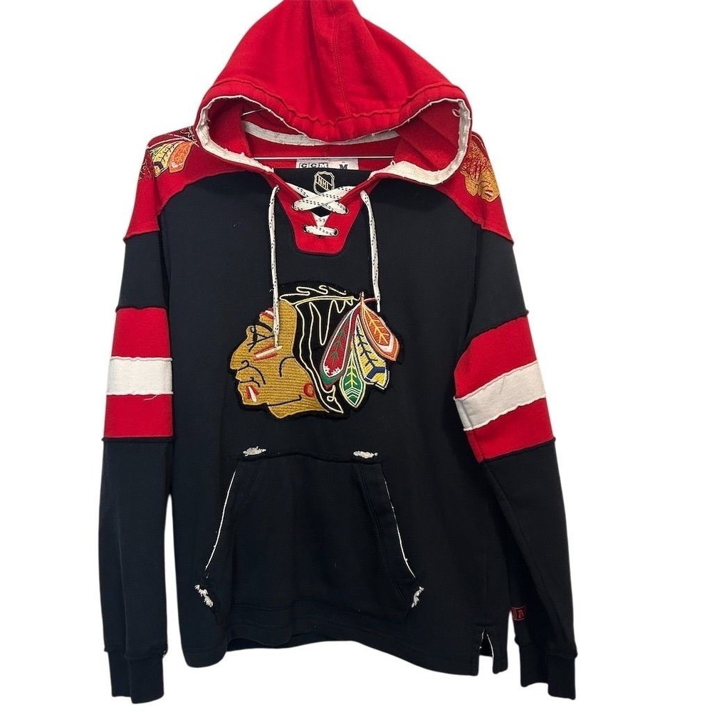 Vintage CCM Chicago Blackhawks NHL Men's‎ Pullover Hoodie Size M